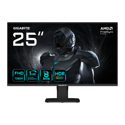 GIGABYTE GS25F2 Monitor Gaming 25" FHD - 1920 x 1080, 200Hz, 1ms, 300 cd/m², Display HDR 10, HDMI 2.0, DisplayPort 1.4 - imagen 1