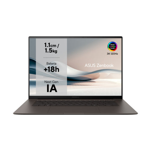 ASUS Zenbook S 16 OLED UM5606WA-RK320W Copilot+ PC - Ordenador Portátil 16" WQXGA+ 120Hz (AMD Ryzen AI 9 370, 32GB RAM, 1TB SSD, Radeon 890M, Windows 11 Home) Gris Zumaia - Teclado QWERTY español - imagen 2