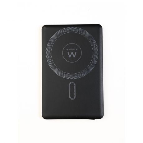 EWENT POWERBANK ULTRASLIM MAGSAFE® 5000MAH PD 20W, 1X USB-C (IN/OUT), 1X USB-A PORT, 104X67X8’55MM, 112GR, BLACK - imagen 1