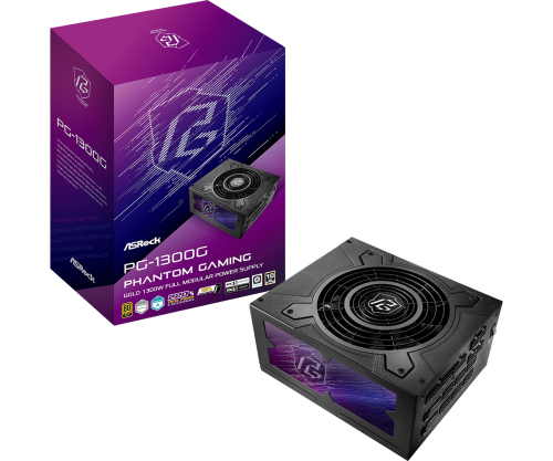 Asrock Phantom Gaming PG-1300G unidad de fuente de alimentación 1300 W 20+4 pin ATX ATX Negro - imagen 1