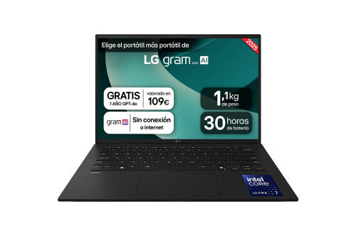 Imagen de LG Gram 14ZD90T Intel Core Ultra 7 255H Portátil 35,6 cm (14") WUXGA 16 GB LPDDR5x-SDRAM 1 TB SSD FreeDOS Espa