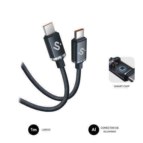SUBBLIM CABLE OPTIMUS 60W C-C 1m BLACK - imagen 1