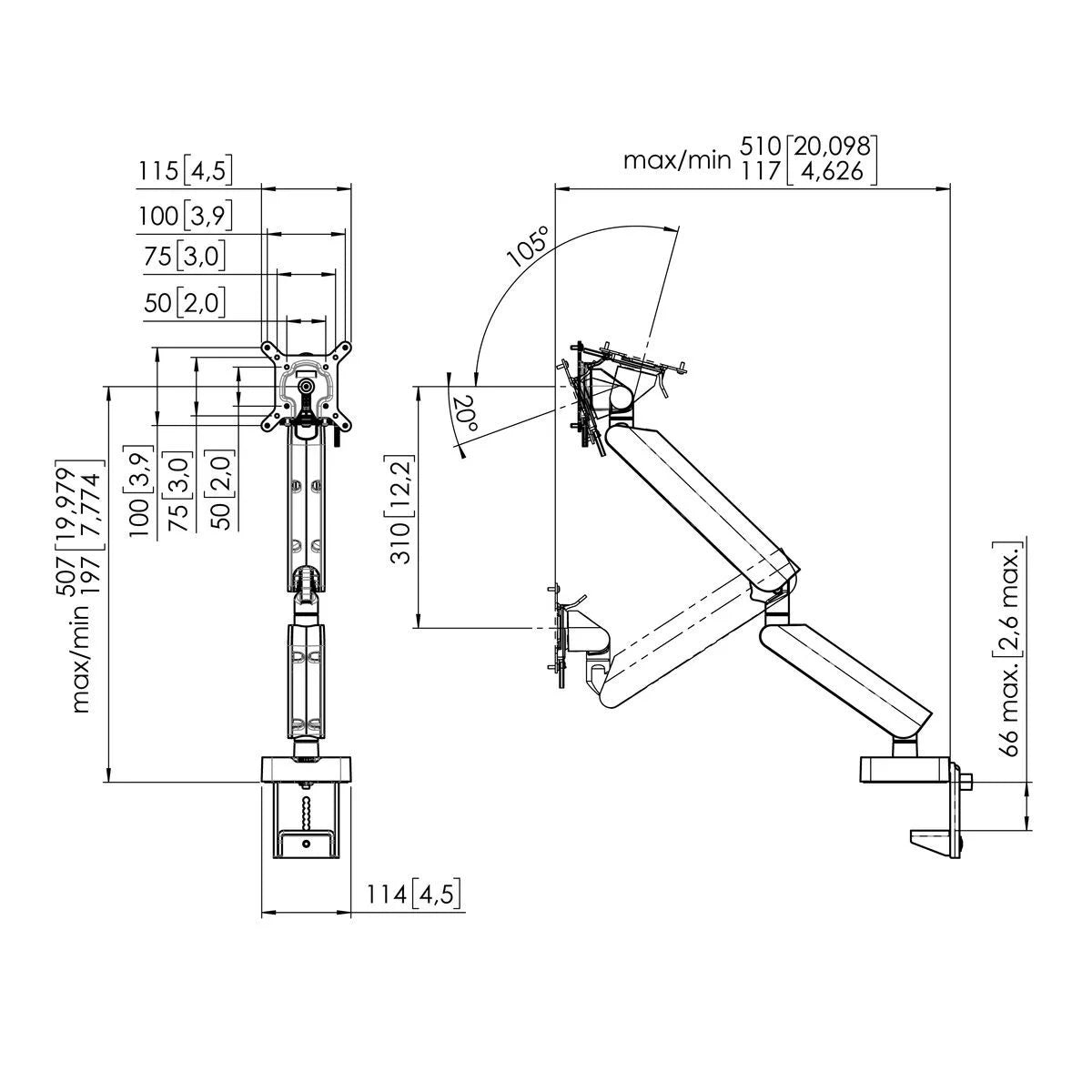 VOGELS SOPORTE (MOMO4138S) MONITOR ARM MOTION PLUS WHITE - imagen 3