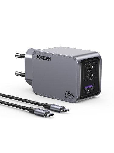 Ugreen 25871 cargador de dispositivo móvil Universal Gris Corriente alterna Carga rápida Interior - imagen 2