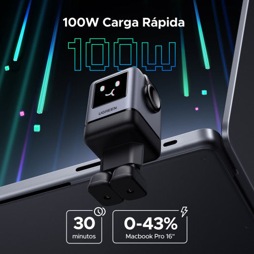 Ugreen 45515B cargador de dispositivo móvil Ordenador portátil, Teléfono móvil, Portátil, Batería portátil, Teléfono Gris Corriente alterna Carga rápida Interior - imagen 2