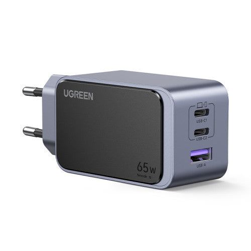 Ugreen Nexode Air 65W sieninis kroviklis, USB + 2x USB-C pilkos spalvos Ordenador portátil, Teléfono móvil, Ratón, Portátil, Batería portátil, Tableta Gris Corriente alterna Carga rápida Interior - imagen 1