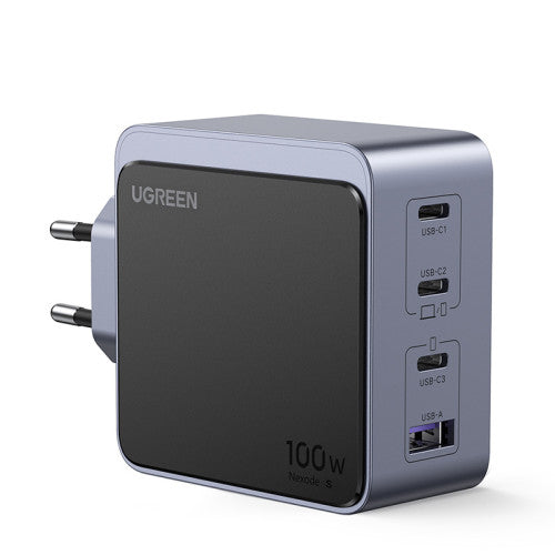 Ugreen Nexode S 100W 4-Port GaN Fast Charger EU gray Ordenador portátil, Teléfono móvil, Portátil, Batería portátil, Tableta Gris Corriente alterna Interior - imagen 1