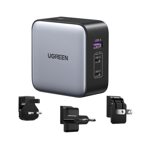 Ugreen 65W Nexode GaN Auriculares, Teléfono móvil, Portátil, Reloj inteligente, Tableta Gris USB Carga rápida Interior - imagen 1
