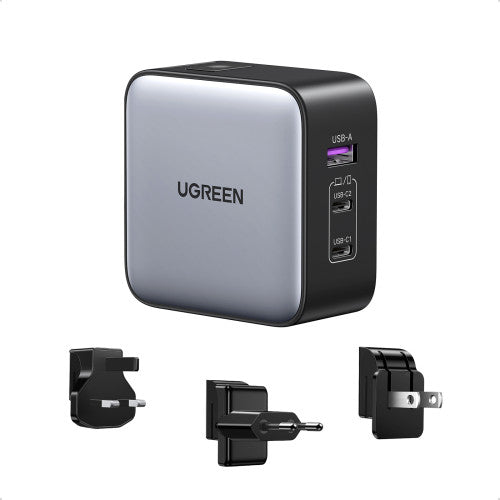 Ugreen 65W Nexode GaN Auriculares, Teléfono móvil, Portátil, Reloj inteligente, Tableta Gris USB Carga rápida Interior - imagen 2