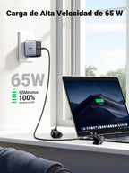 Ugreen 65W Nexode GaN Auriculares, Teléfono móvil, Portátil, Reloj inteligente, Tableta Gris USB Carga rápida Interior - imagen 3