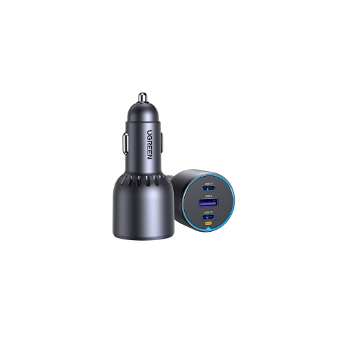 Ugreen 75W 3-Port Fast Car Charg gray Ordenador portátil, Teléfono móvil, Reloj inteligente, Tableta, Teléfono Gris Encendedor de cigarrillos Carga rápida Auto - imagen 1