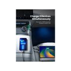 Ugreen 75W 3-Port Fast Car Charg gray Ordenador portátil, Teléfono móvil, Reloj inteligente, Tableta, Teléfono Gris Encendedor de cigarrillos Carga rápida Auto - imagen 3