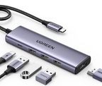 Ugreen 15596 base para portátil y replicador de puertos Alámbrico USB 3.2 Gen 1 (3.1 Gen 1) Type-A + Type-C Aluminio - imagen 1