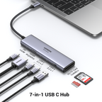 Ugreen REVODOK 7-IN-1 4K@60HZ HDMI DOCK Acoplamiento Base Gris - imagen 3