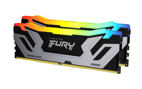 Kingston MEMORIA KINGSTON 48GB 8400MT/S DDR5 CL40 CUDIMM (KIT OF 2) FURY RENEGADE RGB SILVER XMP - KF584CU40RSAK2-48 - imagen 1