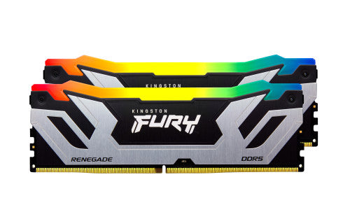 Kingston MEMORIA KINGSTON 48GB 8400MT/S DDR5 CL40 CUDIMM (KIT OF 2) FURY RENEGADE RGB SILVER XMP - KF584CU40RSAK2-48 - imagen 2