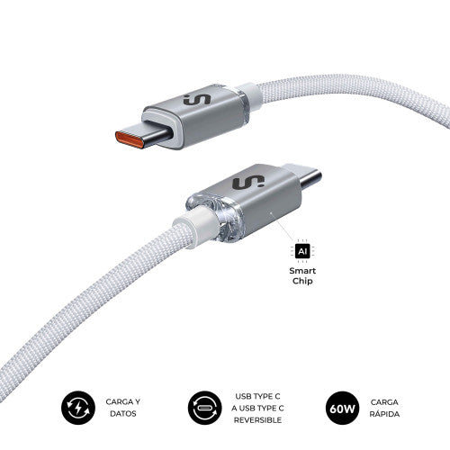 SUBBLIM CABLE OPTIMUS 60W C-C 2m WHITE - imagen 2