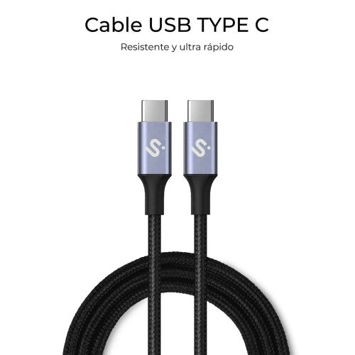 SUBBLIM CABLE PLUS 100W C-C 1M BLACK - imagen 3
