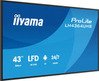 IIYAMA MONITOR 43" 3840x2160, UHD VA DLED 500cd/m, HORIZ Y VERT, MM 2x 10W, 2x HDMIx 1x USB-C, USB 2.0 x2, WiFi, LAN, Media Play USB Port, Control LAN / RS232C, Android 14 OS, 24/7 Operation, VESA Mount 300x300 - wallmount included (LH4364UHS-B1AG) - imagen 3
