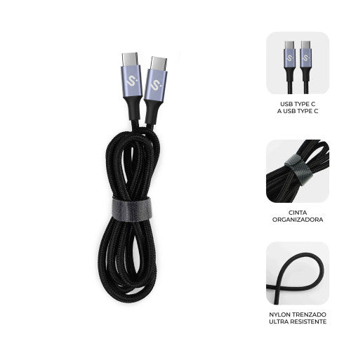 SUBBLIM CABLE PLUS 100W C-C 1m WHITE - imagen 3