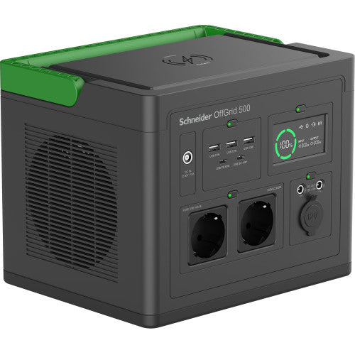 SCHNEIDER OFFGRID PORTABLE POWER STATION 500, 517 WH LITHIUM-ION, 2 SCHUKO, SINEWAVE - imagen 2