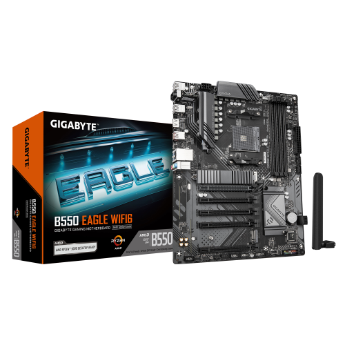 GIGABYTE B550 EAGLE WIFI6 Placa base - Procesadores AMD Ryzen serie 5000 G, VRM de 10+3+1 fases, hasta 3200 MHz DDR4, 1xPCIe 4.0 + 1xPCIe 3.0 M.2, LAN 1GbE, WIFI 6, USB 3.2 Gen 2 - imagen 1