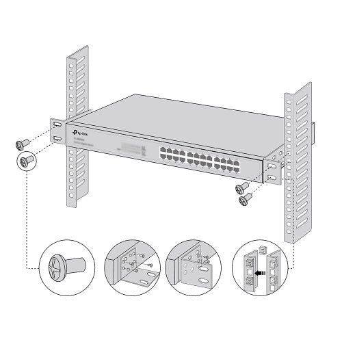 TP-Link Kit de Montaje en Rack RackMount Kit-13 Metal Resistente Compatible 13" - imagen 3