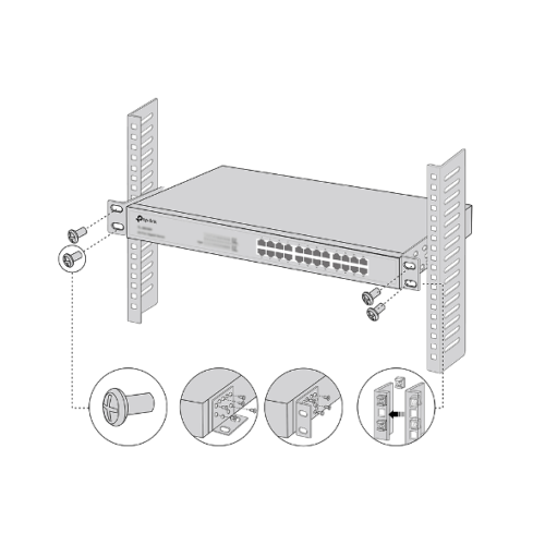 TP-Link Kit de Montaje Rack RackMount Kit-19 Compatible 19" Metal Resistente - imagen 3
