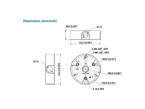 Caja de Conexiones Dahua DH-PFA136 Aluminio para HDW7 HDBW5 - imagen 3