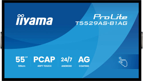 Iiyama MONITOR IIYAMA 55" ALL-IN-ONE INTERACTIVE DISPLAY/ ANDROID 14 OS/ 3840X2160, 4K UHD PANEL, 2XHDMI + USB-C (DP-ALT), 450CD/M², USB TOUCH INTERFACE, 4GB RAM / 32GB STORAGE, RS232C, USB 2X 2.0, LAN, WIFI, 24/7 OPERATION, IISHARE, (T5529AS-B1AG) - imagen 2
