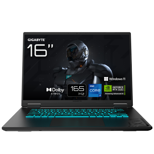 GIGABYTE GAMING A16 CWH Portátil Gaming - 16,0“, 165Hz WQXGA, Intel Core i7-13620H, NVIDIA RTX 5070, 32GB DDR5 5200MHz, 1TB Gen4 SSD, Win 11 Home, Garantía de 2 años, Dolby Atmos, GAMING A16 CWHI3ES864SH - imagen 1