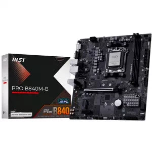 MSI PLACA MSI PRO B840M-B,AMD,AM5,B840,4DDR5,256GB,1HDMI,4SATA3+2M.2,GBLAN,4USB3.2,MATX - imagen 1
