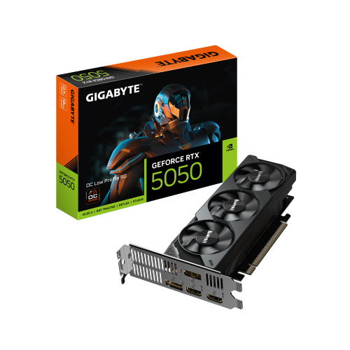 GIGABYTE GeForce RTX 5050 OC Low Profile 8G Tarjeta Gráfica - 8GB GDDR6, 128bit, PCI-E 5.0, 2587MHz Frecuencia del núcleo, 2 x DP, 2 x HDMI, NVIDIA DLSS 4, GV-N5050OC-8GL - imagen 1