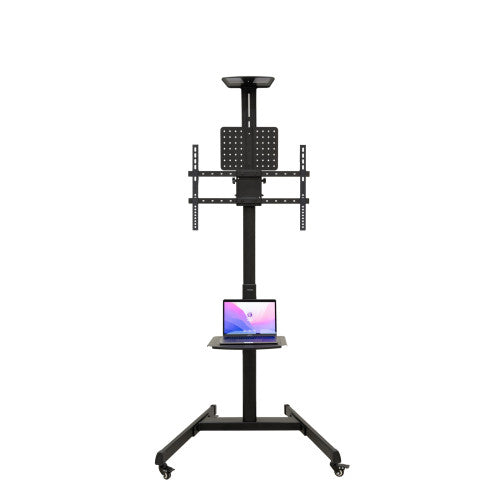 TooQ “COMETA” Soporte de Suelo con Ruedas con Regulación de Altura para Pantallas 37"- 70", Rotación 90°, Negro - imagen 2