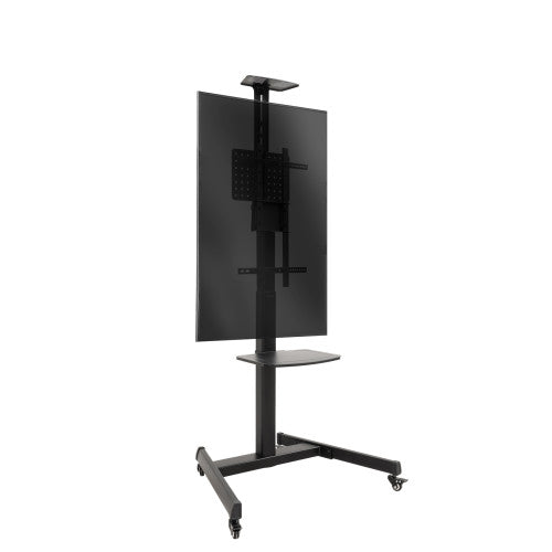 TooQ “COMETA” Soporte de Suelo con Ruedas con Regulación de Altura para Pantallas 37"- 70", Rotación 90°, Negro - imagen 3