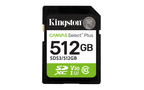 Kingston Technology 512 GB SDXC Canvas Select Plus Gen3 150 MB/s C10 UHS-I U3 V30 - imagen 1