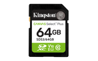 Kingston Technology 64 GB SDXC Canvas Select Plus Gen3 100 MB/s C10 UHS-I U1 V10 - imagen 1