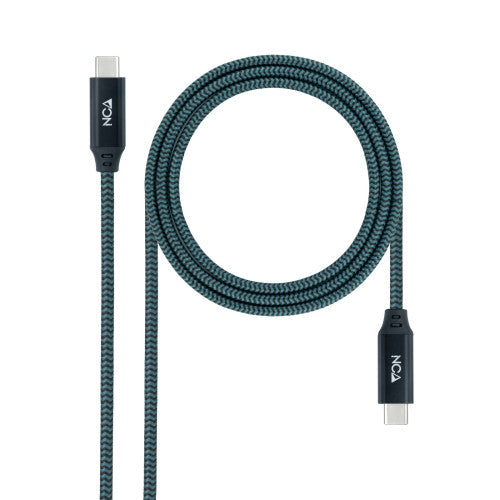 Nanocable Cable USB 3.2 Gen2x2 20Gbps 5A/100W 4K/60Hz USB-C/M-USB-C/M, Gris/Negro, 1 m - imagen 1