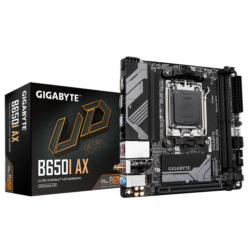 GIGABYTE B650I AX Placa base - AMD Ryzen serie 9000, VRM de 5+2+1 fases, hasta 6400 MHz DDR5 (OC), 1xPCIe 4.0 M.2, LAN 2,5 GbE, WIFI 6E, USB 3.2 Gen 2 - imagen 1