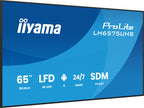 Iiyama MONITOR IIYAMA 65" (LH6575UHS-B1AG)3840X2160, UHD IPS PANEL, OPERACION 24/7 500CD/M, LANDSCAPE PORTRAIT, SIGNAL FAILOVER, SPEAKERS 2X 10W, MULTIPLE INPUTS (DVI-I (VGA),HDMI 3X, DP-OUT ,USB 2.0 X2, WIFI, LAN, MEDIA PLAY USB PORT, CONTROL LAN/RS232 - imagen 3