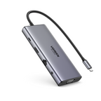Ugreen 11-in-1 USB-C Hub to 3x USB-C/2x USB-A/HDMI/VGA/RJ45/SD/TF/3.5mm - Gray Acoplamiento Base Gris - imagen 2