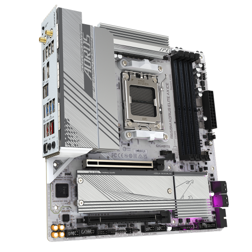 GIGABYTE B650M AORUS ELITE AX ICE Placa base - AMD Ryzen serie 9000, VRM de 12+2+2 fases, hasta 8000 MHz DDR5 (OC), 1xPCIe 5.0 + 1xPCIe 4.0 M.2, LAN 2,5 GbE, WIFI 6E, USB 3.2 Gen 2x2 - imagen 3