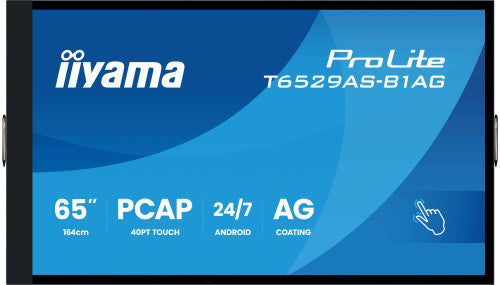 Iiyama MONITOR IIYAMA TACTIL 65" 4K 20P TACTIL (T6529AS-B1AG) / ANDROID 14/ USO 24/7 / IRX1 / HDMI X 2 / USB-C / HORIZ. Y APAISADO / 420CD/M2 (TOUCH), 4000:1, 6.5MS, USB TOUCH / RS232C / RJ45 / 32GB ROM / 2G RAM / 1GB / WIFI / VESA 400X400MM - imagen 3