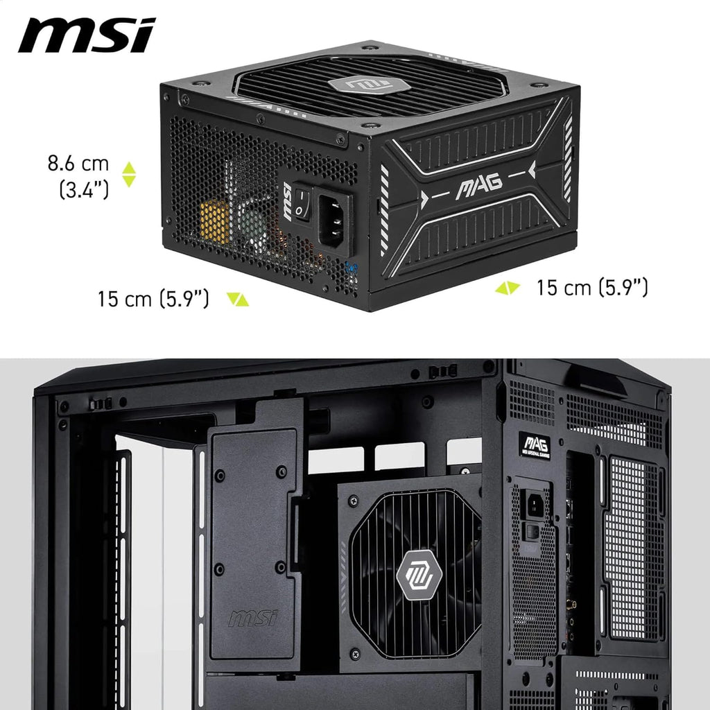MSI FUENTE ALIMENTACION MSI MAG A750GLS PCIE5,PSU,750W,80 PLUS GOLD,MODULAR,120MM,ACTIVE PFC,PCI-E 5.0 (16 PIN)X1,PCI-E (6+2 PIN)X4,SATA (15 PIN)X5 - imagen 3