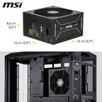 MSI FUENTE ALIMENTACION MSI MAG A750GLS PCIE5,PSU,750W,80 PLUS GOLD,MODULAR,120MM,ACTIVE PFC,PCI-E 5.0 (16 PIN)X1,PCI-E (6+2 PIN)X4,SATA (15 PIN)X5 - imagen 3