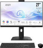 MSI AIO MODERN AM273Q AI 1UM-055ES. 27” IPS 2560x1440 (WQHD) 100HZ. INTEL ULTRA 7 155H. INTEL IRIS XE GRAPHICS.DDR5 32GB (16G*2). W11 PRO. NEGRO - imagen 1