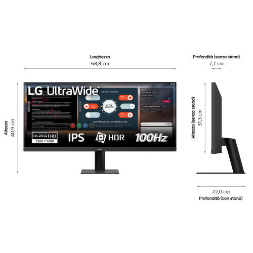 LG 29U511A-B pantalla para PC 73,7 cm (29") 2560 x 1080 Pixeles WFHD LCD Negro - imagen 3