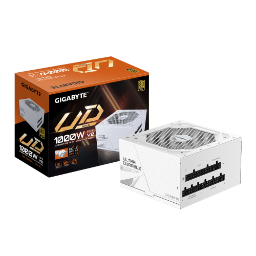 GIGABYTE UD1000GM PG5 V2 ICE Fuente de Alimentación – PCIe Gen 5.1, 80 PLUS Gold, Diseño completamente modular, Ventilador de 120 mm, Compatible con ATX 3.1, Enchufe EU - imagen 1