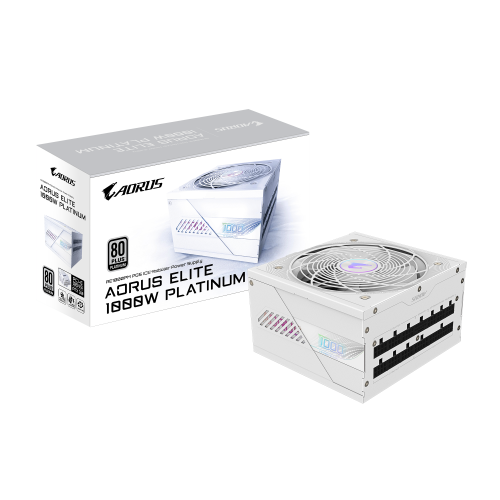 GIGABYTE AORUS ELITE P1000W ICE Fuente de Alimentación - PCIe 5.0, 80 PLUS Platinum, Diseño completamente modular, Ventilador de 120 mm, Compatible con ATX 3.0, Enchufe UE - imagen 1