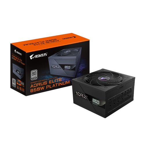 GIGABYTE AORUS ELITE P850W Fuente de Alimentación - PCIe 5.0, 80 PLUS Platinum, Diseño completamente modular, Ventilador de 120 mm, Compatible con ATX 3.0, Enchufe UE - imagen 1